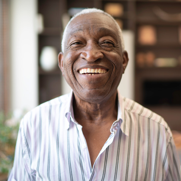 elderly man smiling