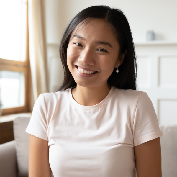 young girl smiling